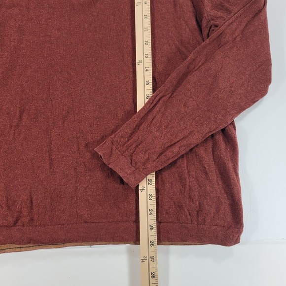 Tommy Bahama 1/4 Zip Pullover Sweater Mens L Orange Cotton Cashmere Long Sleeve - Picture 9 of 9